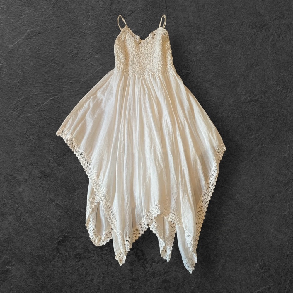 White Handkerchief Style Dress